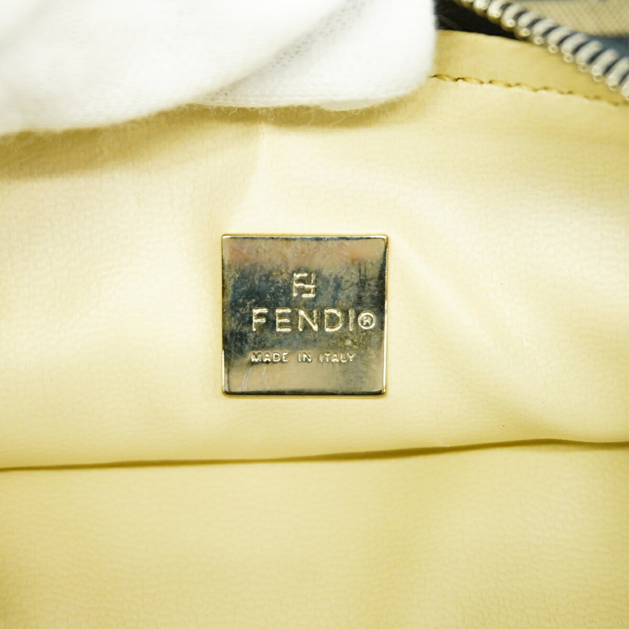 Fendi Navy Nylon Canvas Handbag (Pre-Owned)