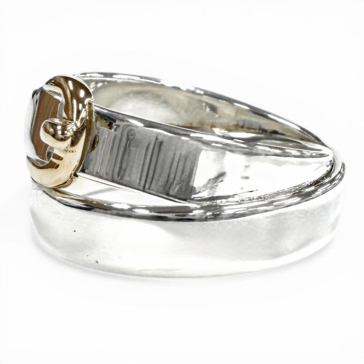 Hermes Gold Silver Silver 925 Band Ring (Pre-Owned)