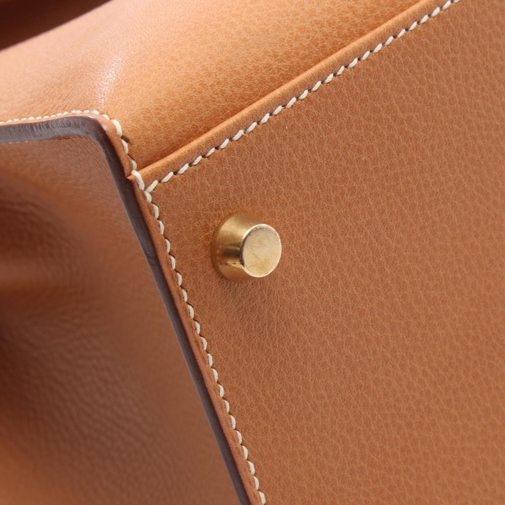 Hermes Brown Natural Leather Handbag (Pre-Owned)