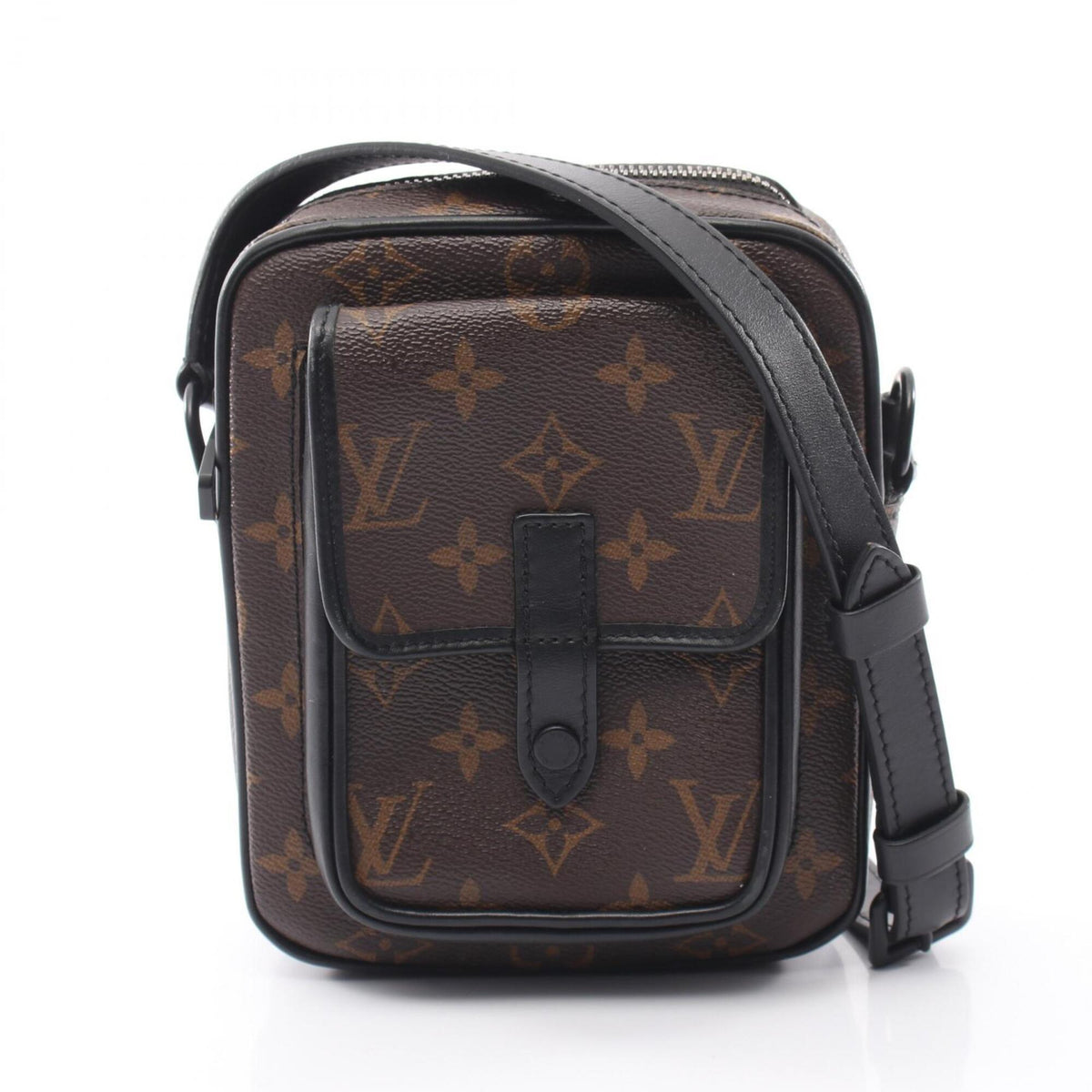 Louis Vuitton Black Brown Monogram Macassar Coated Canvas Leather Shoulder Bag (Pre-Owned)
