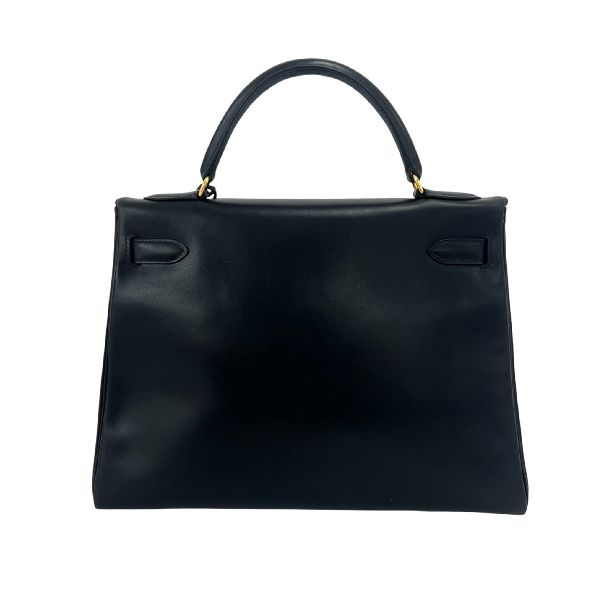 Hermes Black Box Calf Leather Handbag Shoulder Bag (Pre-Owned)