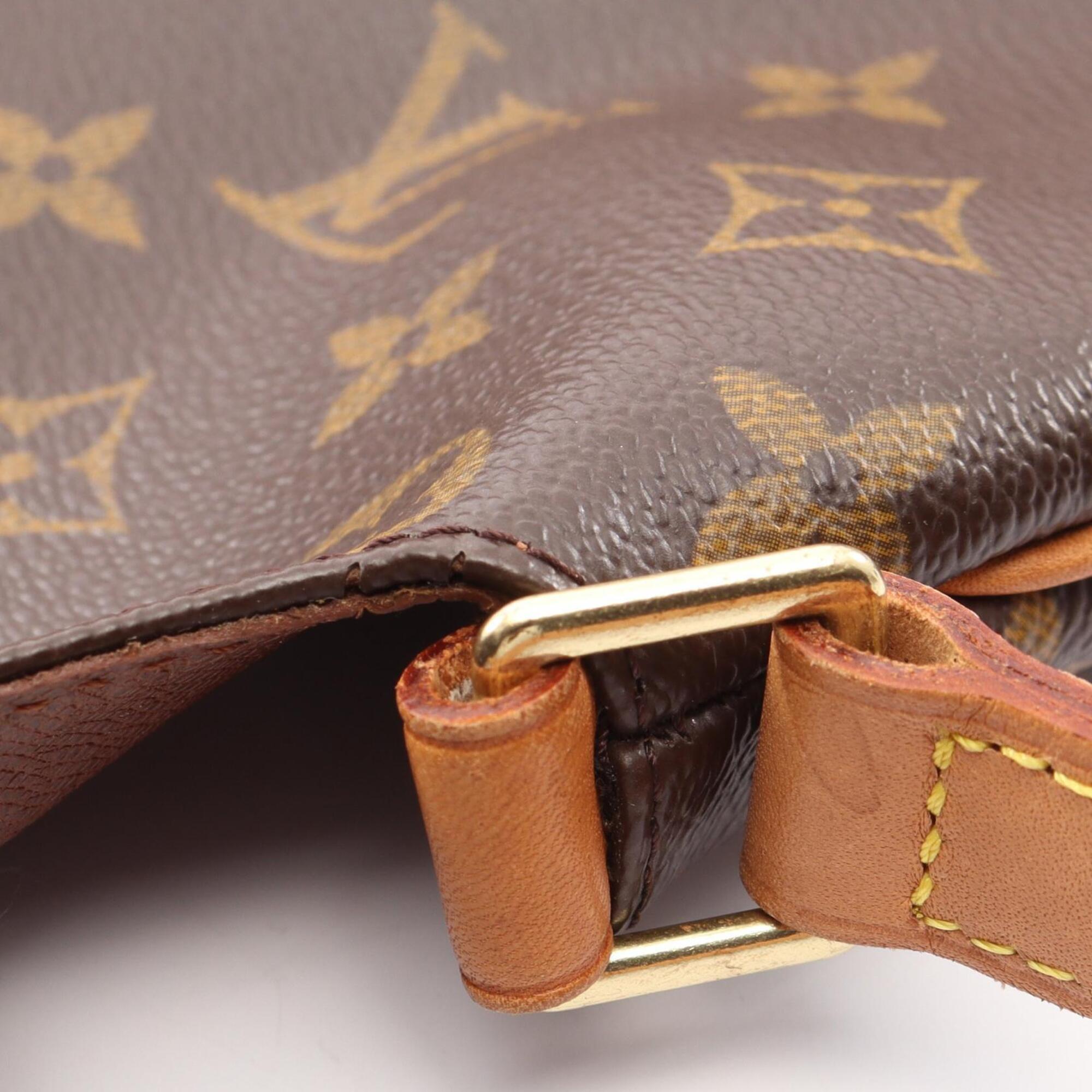 Louis Vuitton Monogram Brown Coated Canvas Leather Handbag Shoulder Bag (Pre-Owned)