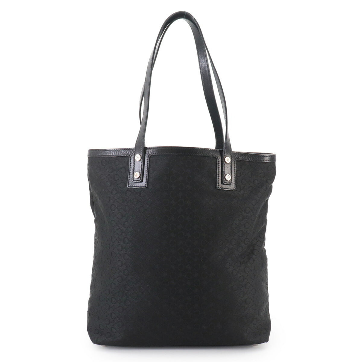 Celine Black Canvas Leather Handbag Tote Bag (Pre-Owned)
