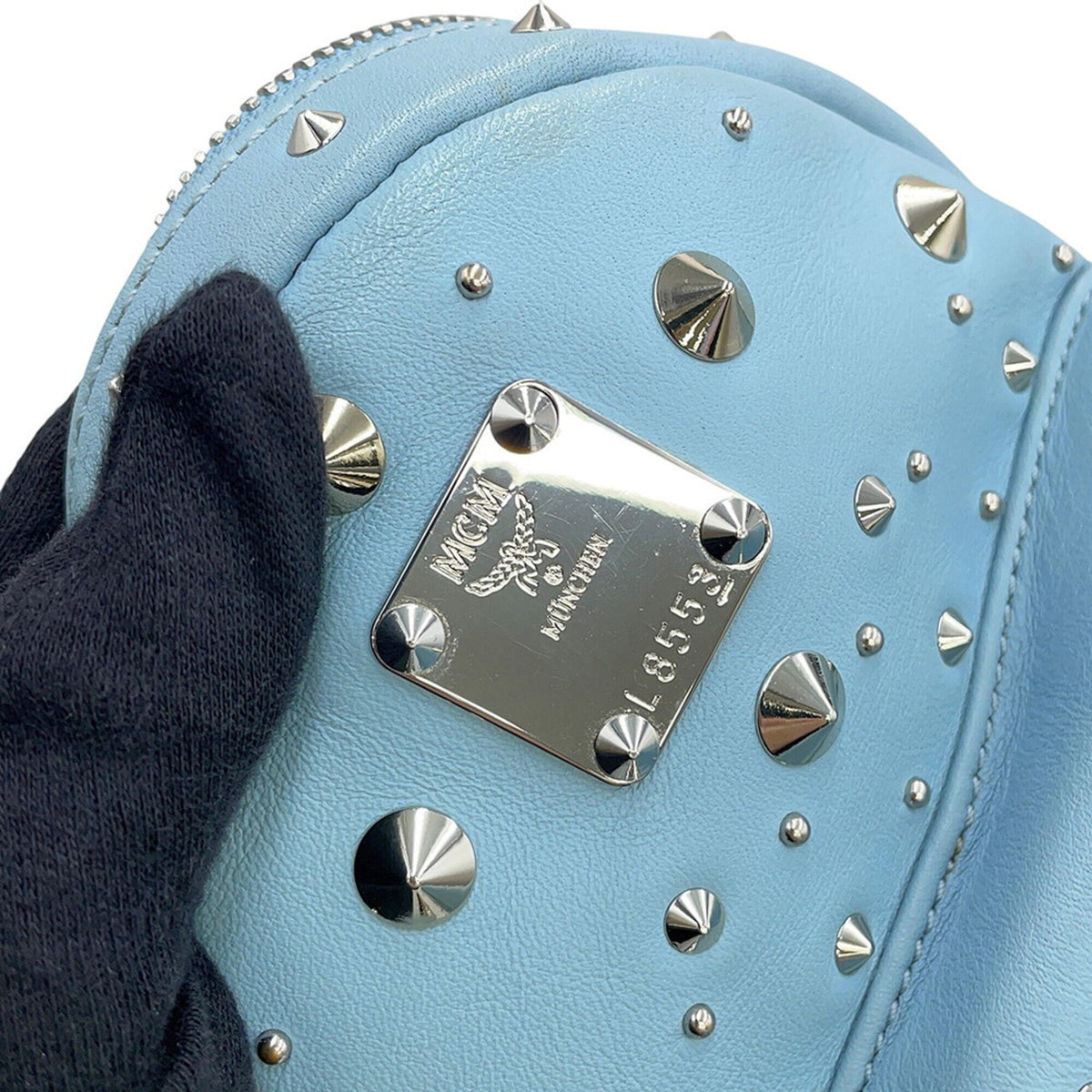 Mcm Light Blue Leather Backpack (Pre-Owned)