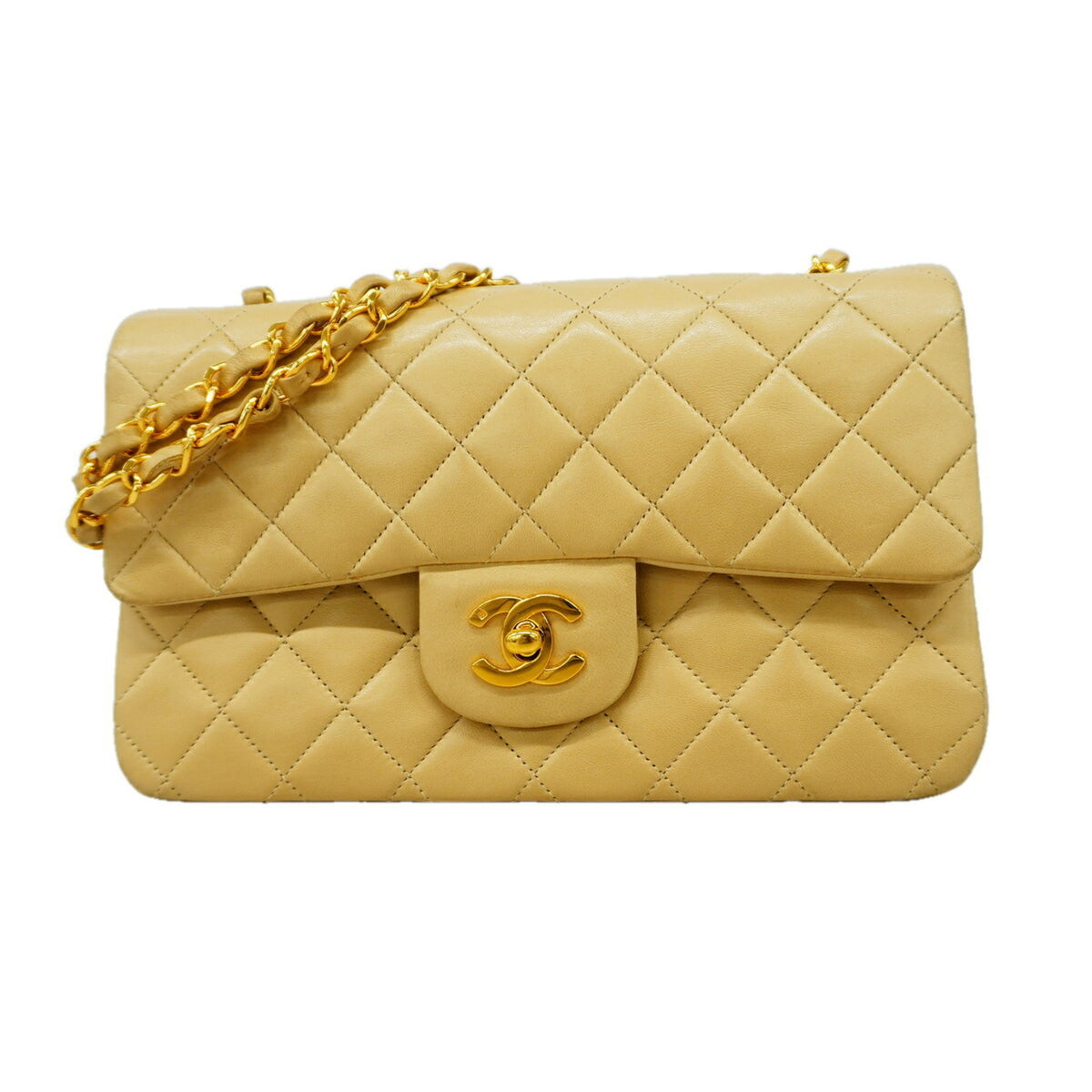 Chanel Beige Leather Shoulder Bag (Pre-Owned)
