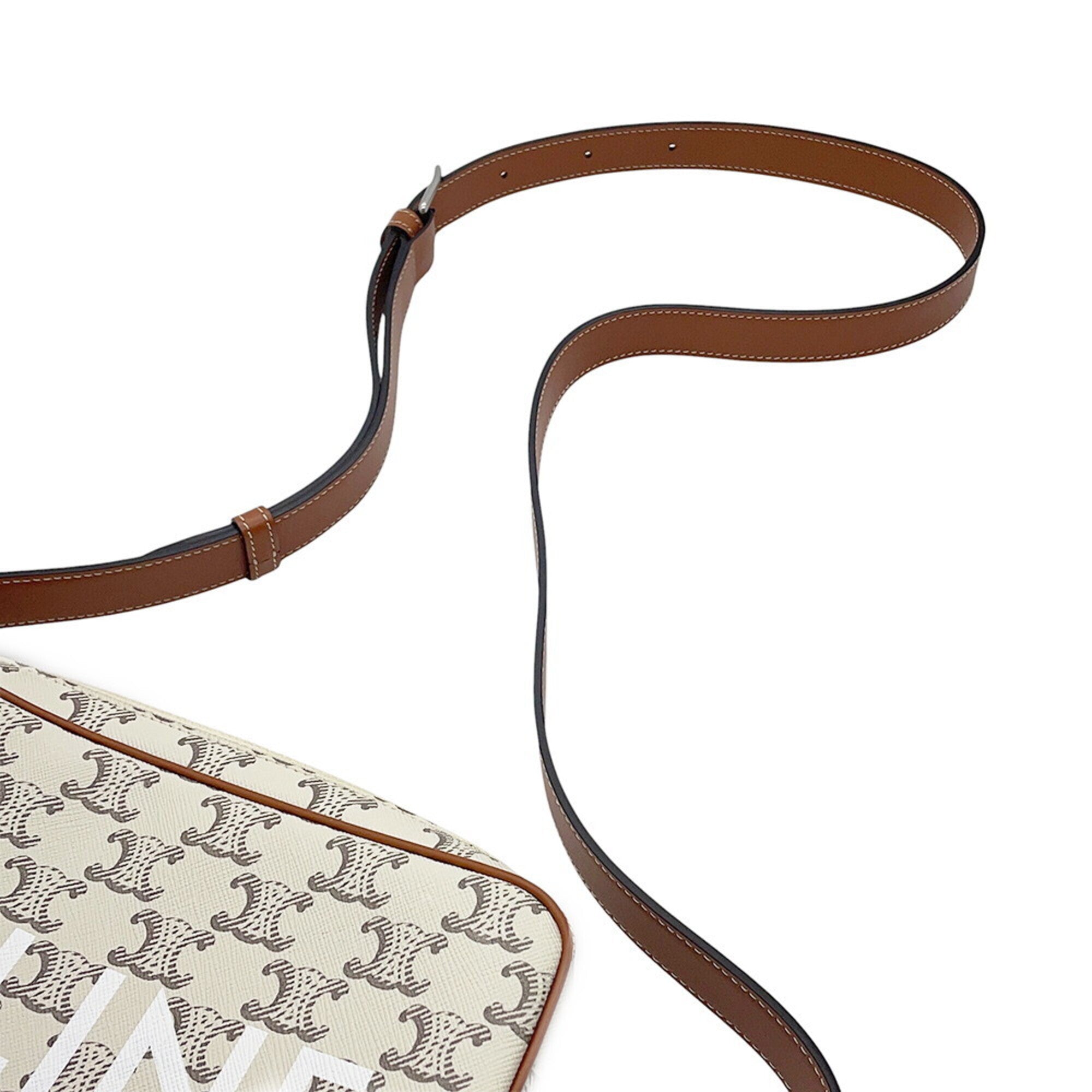 Celine Brown Ivory Pvc Leather Handbag Messenger Bag Shoulder Bag (Pre-Owned)