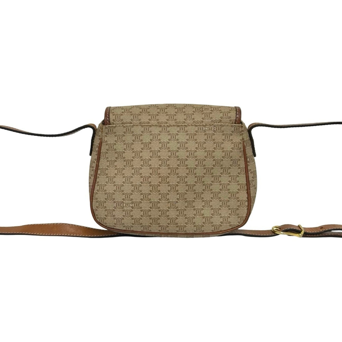 Celine Brown Leather Pvc Pochette Shoulder Bag (Pre-Owned)