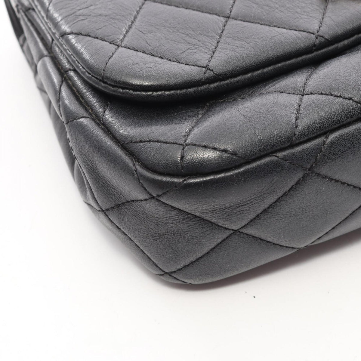 Chanel Black Leather Handbag Shoulder Bag (Pre-Owned)
