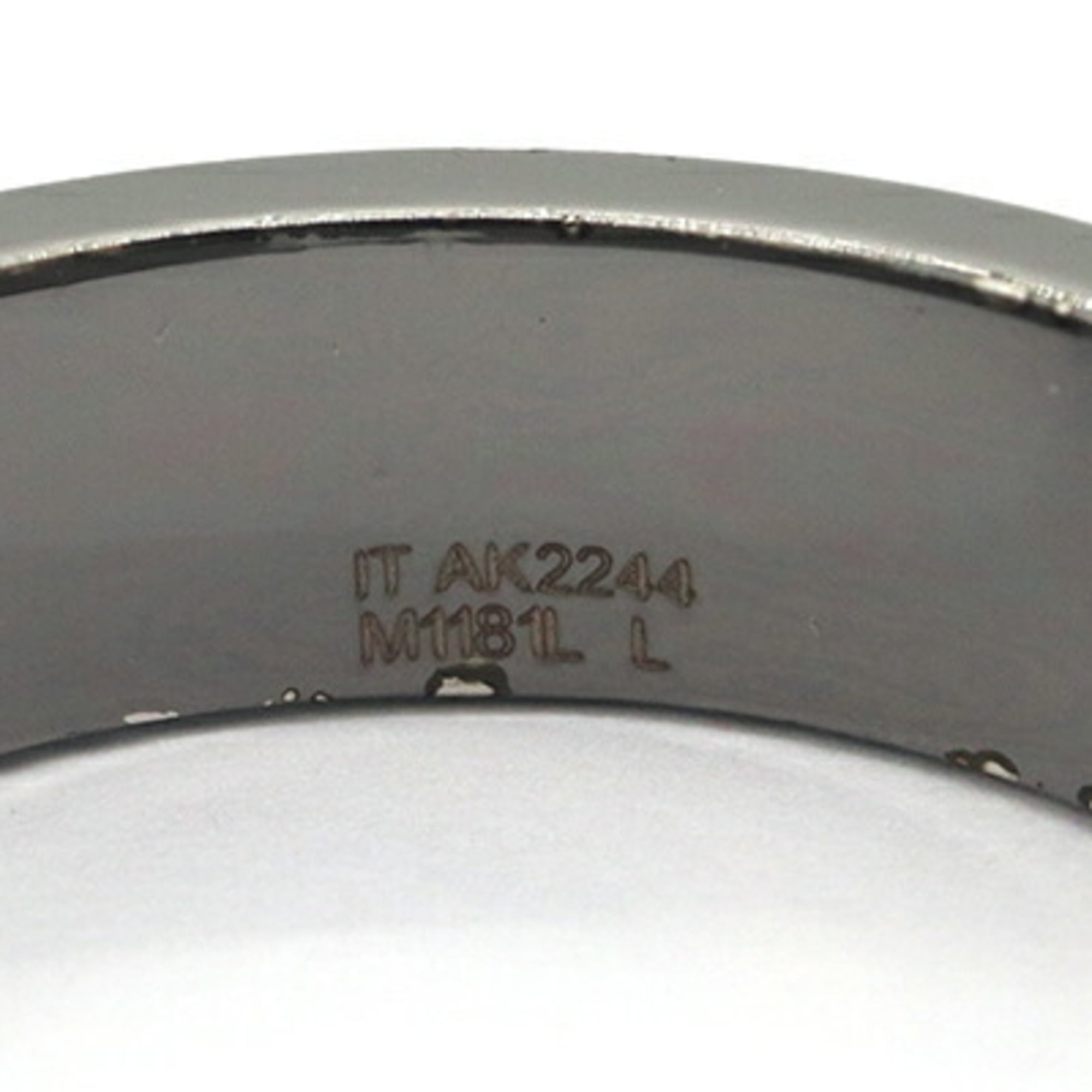 Louis Vuitton Silver Metal Ruthenium Band Ring (Pre-Owned)