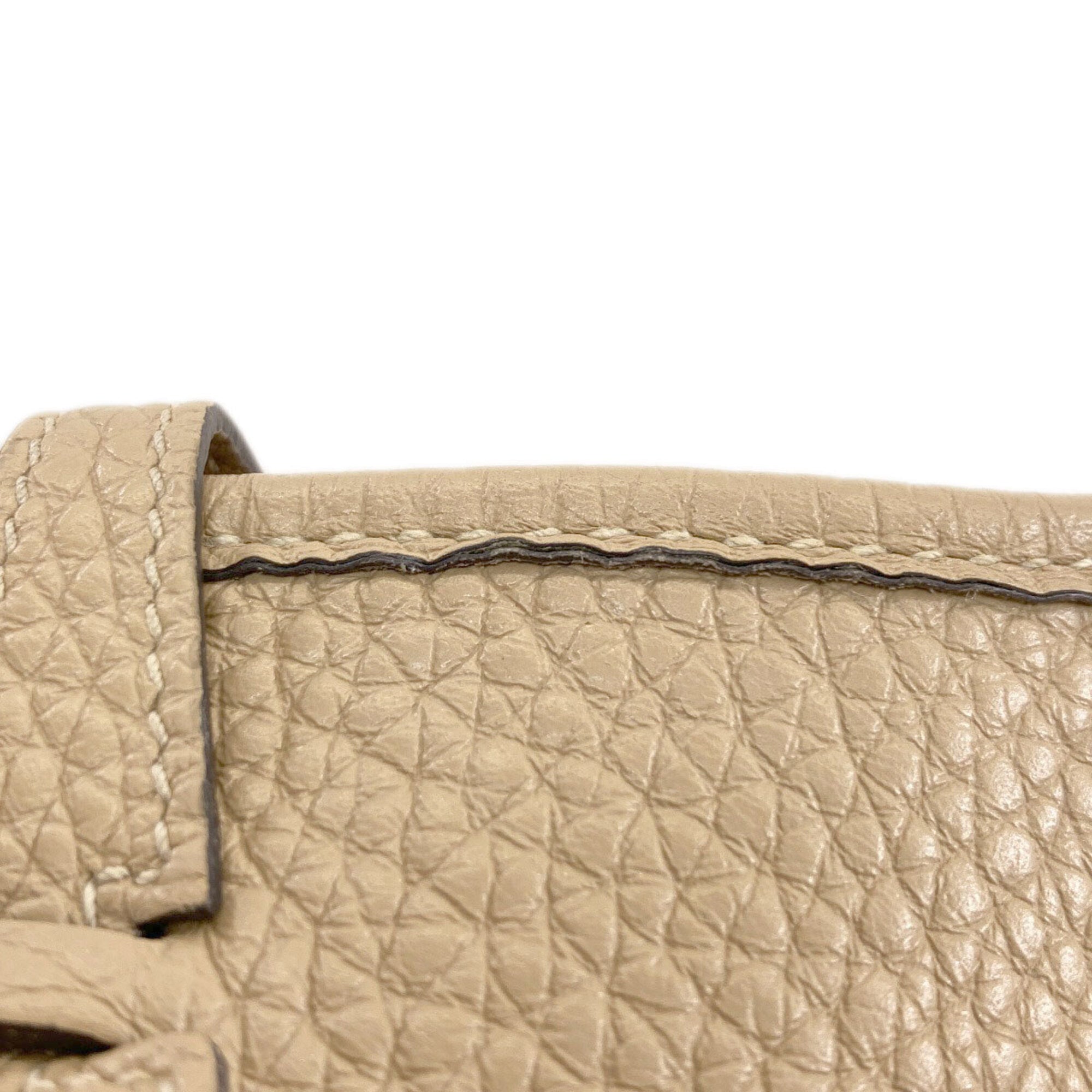 Hermes Beige Taurillon Clemence Leather Shoulder Bag (Pre-Owned)