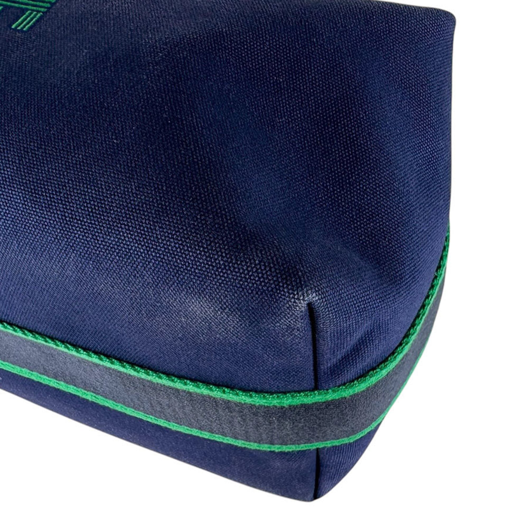 Hermes Blue Green Canvas Pouch (Pre-Owned)