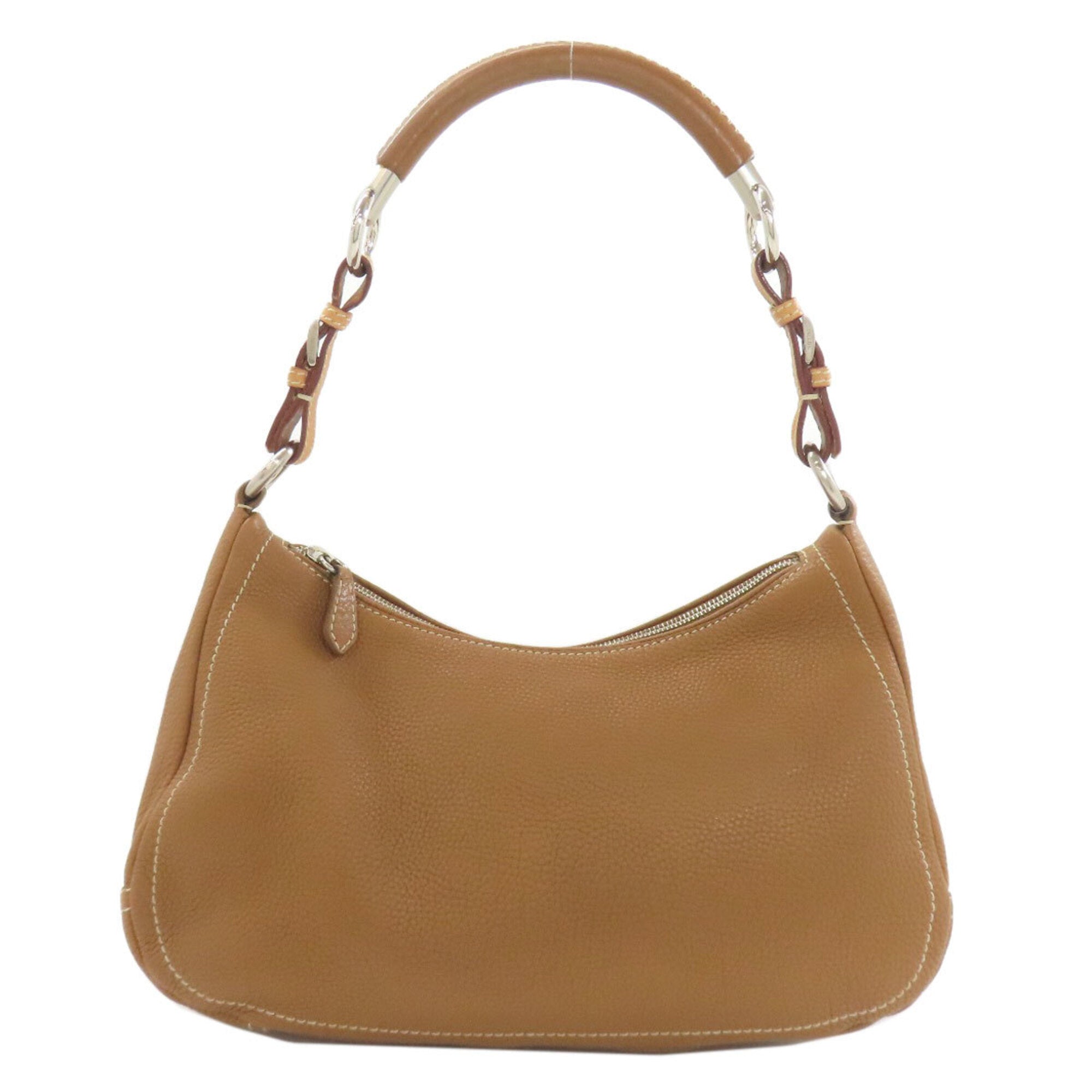 Prada Brown Leather Shoulder Bag (Pre-Owned)
