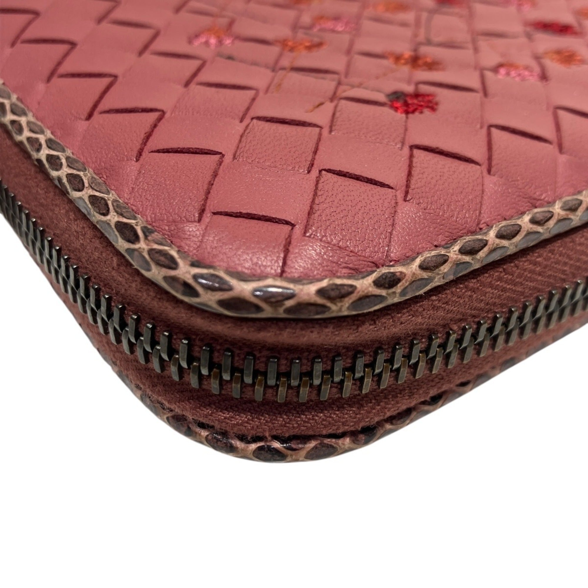 Bottega Veneta Pink Leather Long Wallet (Bi-Fold) (Pre-Owned)