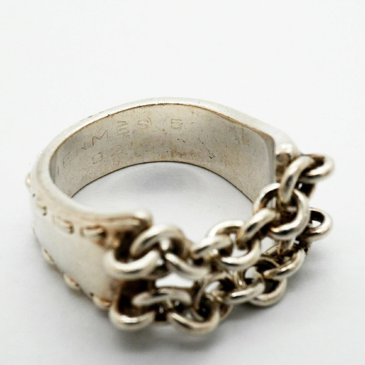 Hermes Silver 925 Band Ring (Pre-Owned)