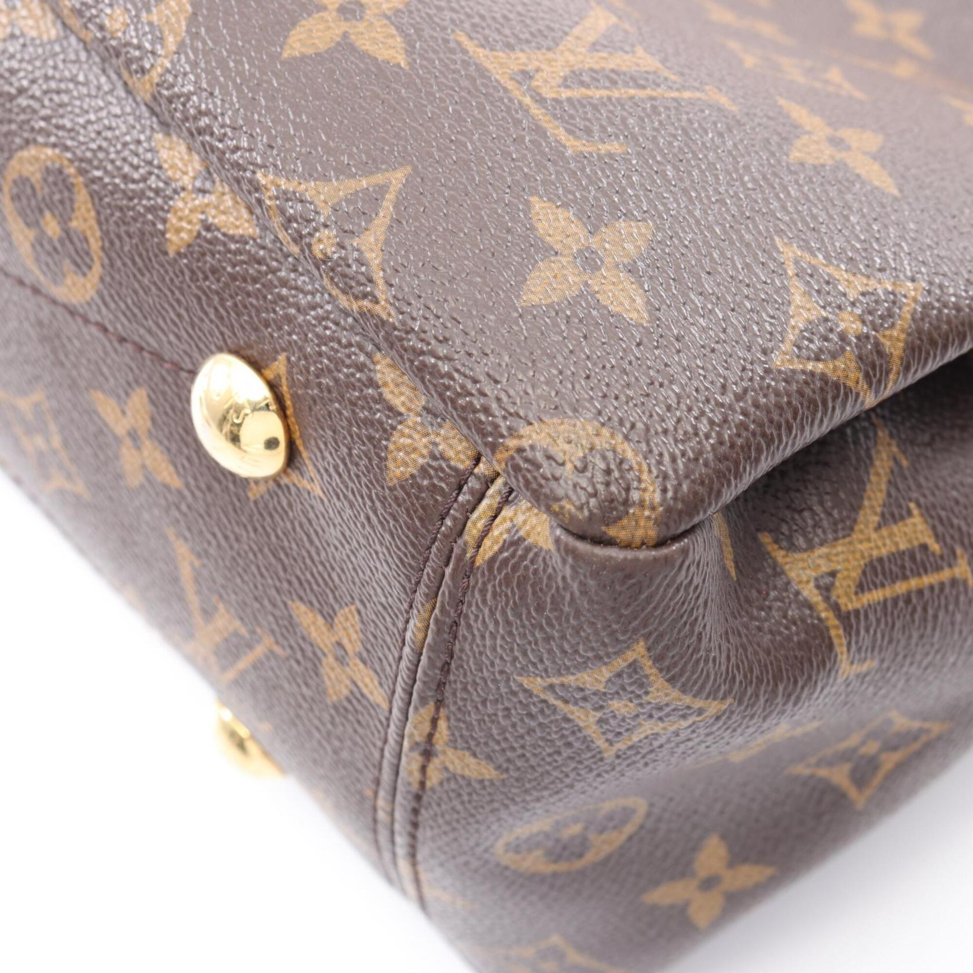 Louis Vuitton Brown Cerise Red Color Coated Canvas Leather Handbag (Pre-Owned)