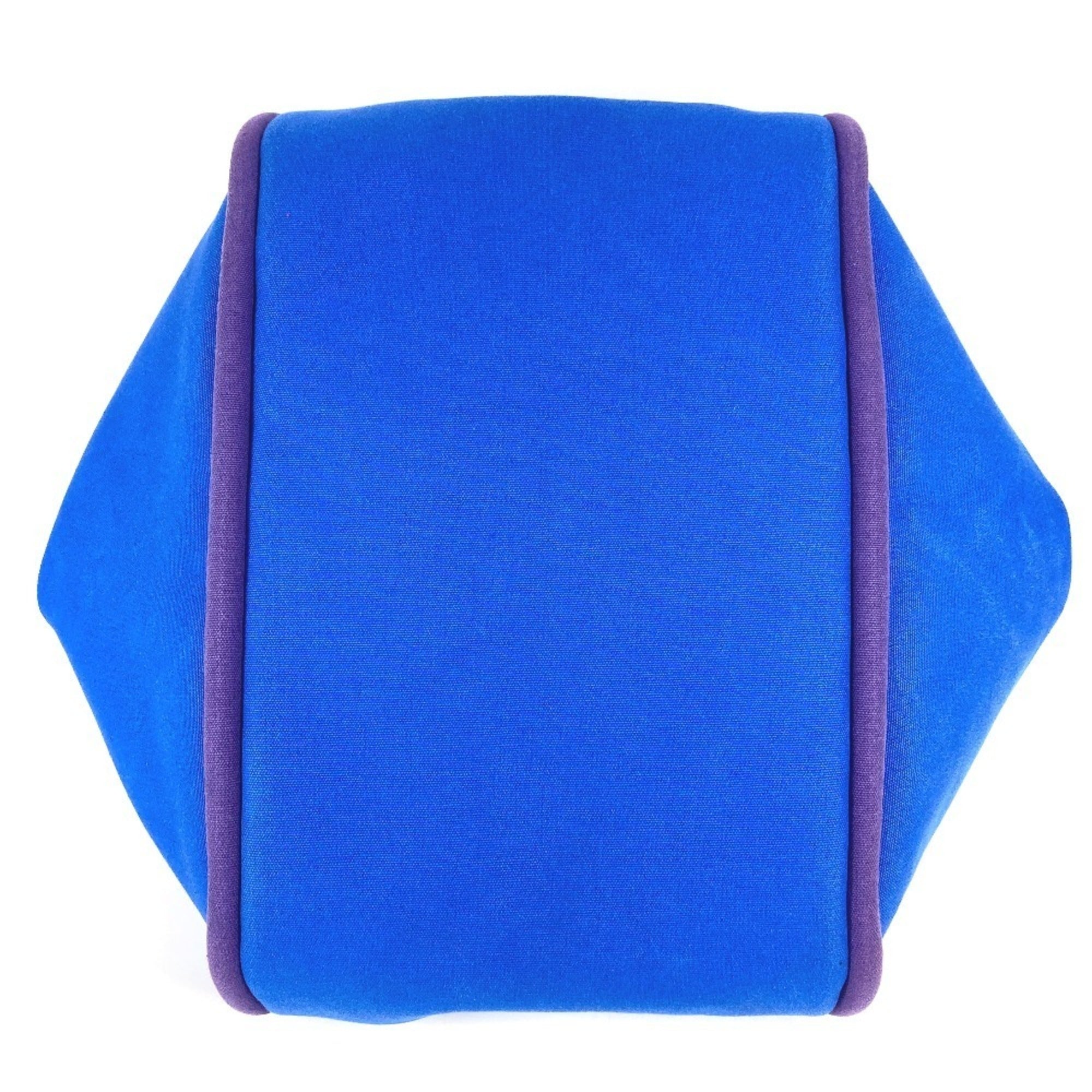Hermes Blue Canvas Handbag Tote Bag (Pre-Owned)