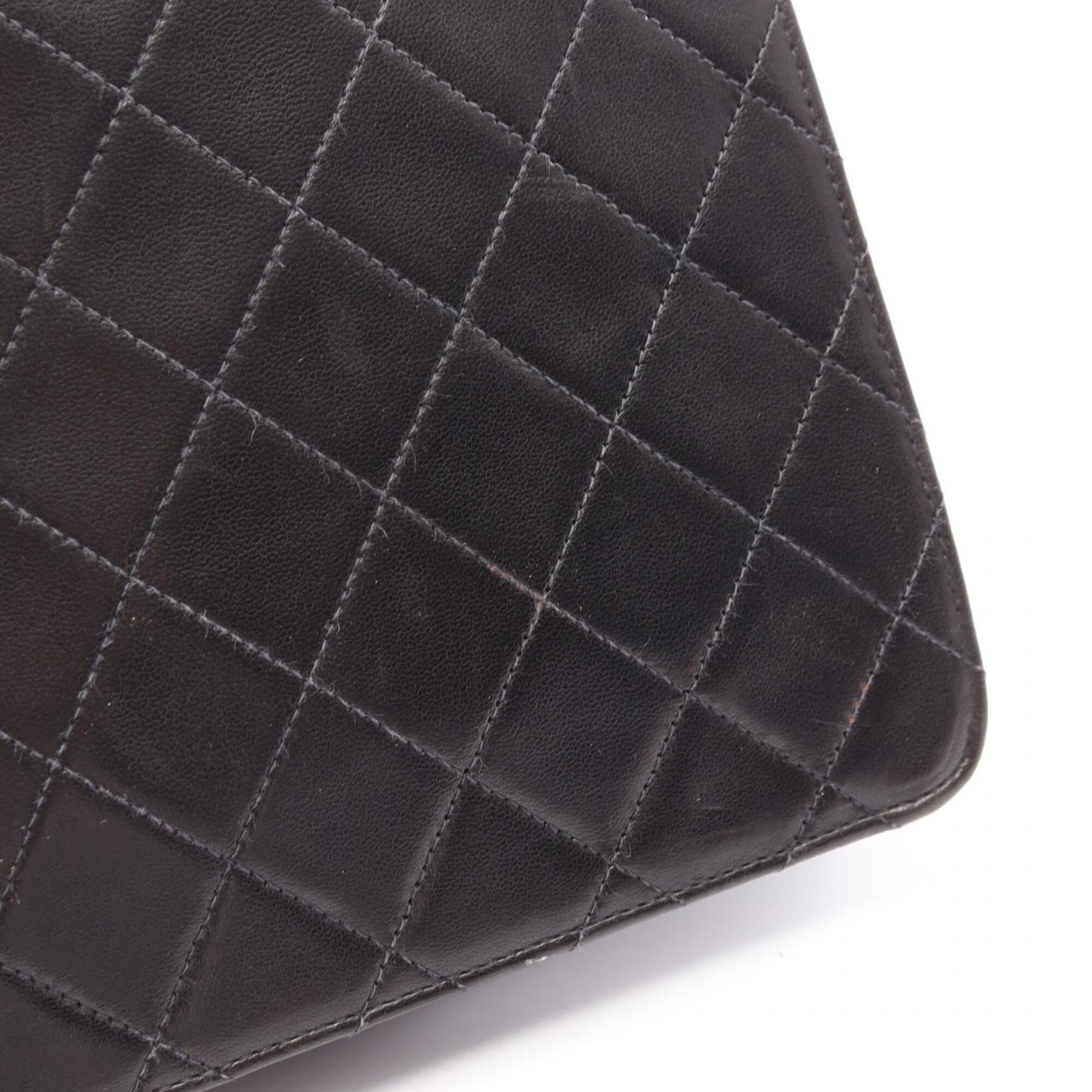 Chanel Matelasse Black Leather Handbag Shoulder Bag (Pre-Owned)