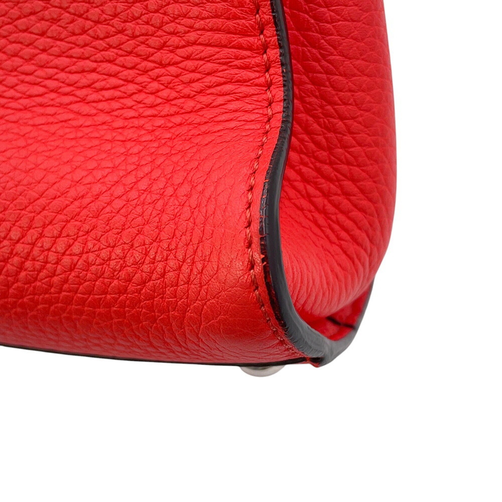 Fendi Peekaboo Orange Leather Handbag Shoulder Bag (Pre-Owned)