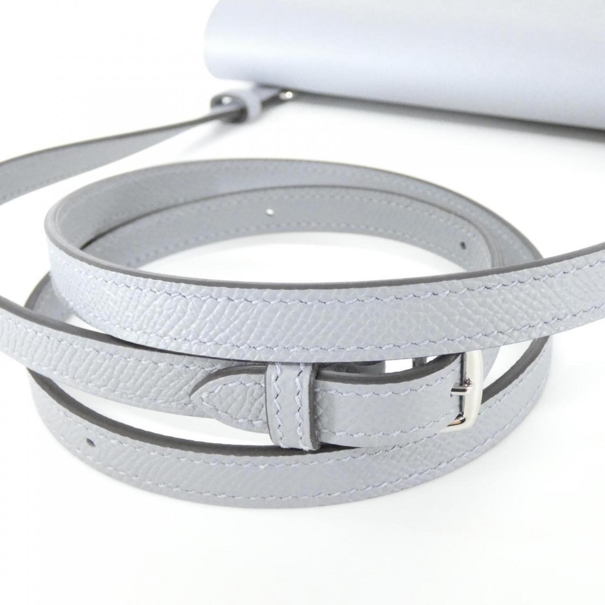 Hermes Gray Epsom Leather Chain/Shoulder Wallet (Pre-Owned)