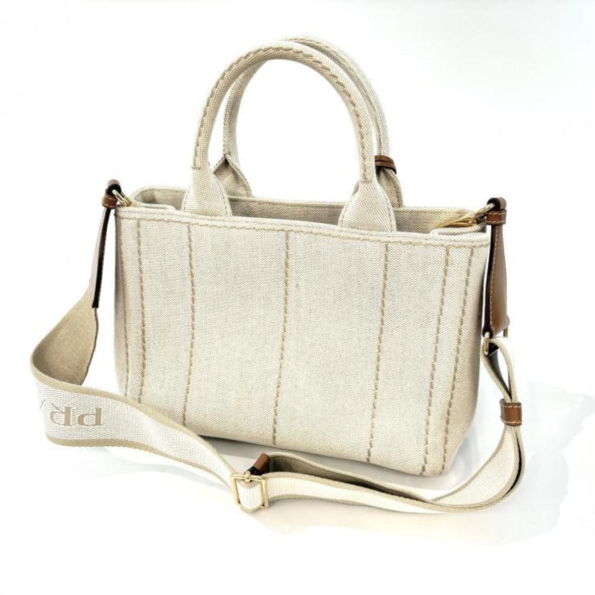 Prada Brown Canvas Handbag Shoulder Bag (Pre-Owned)