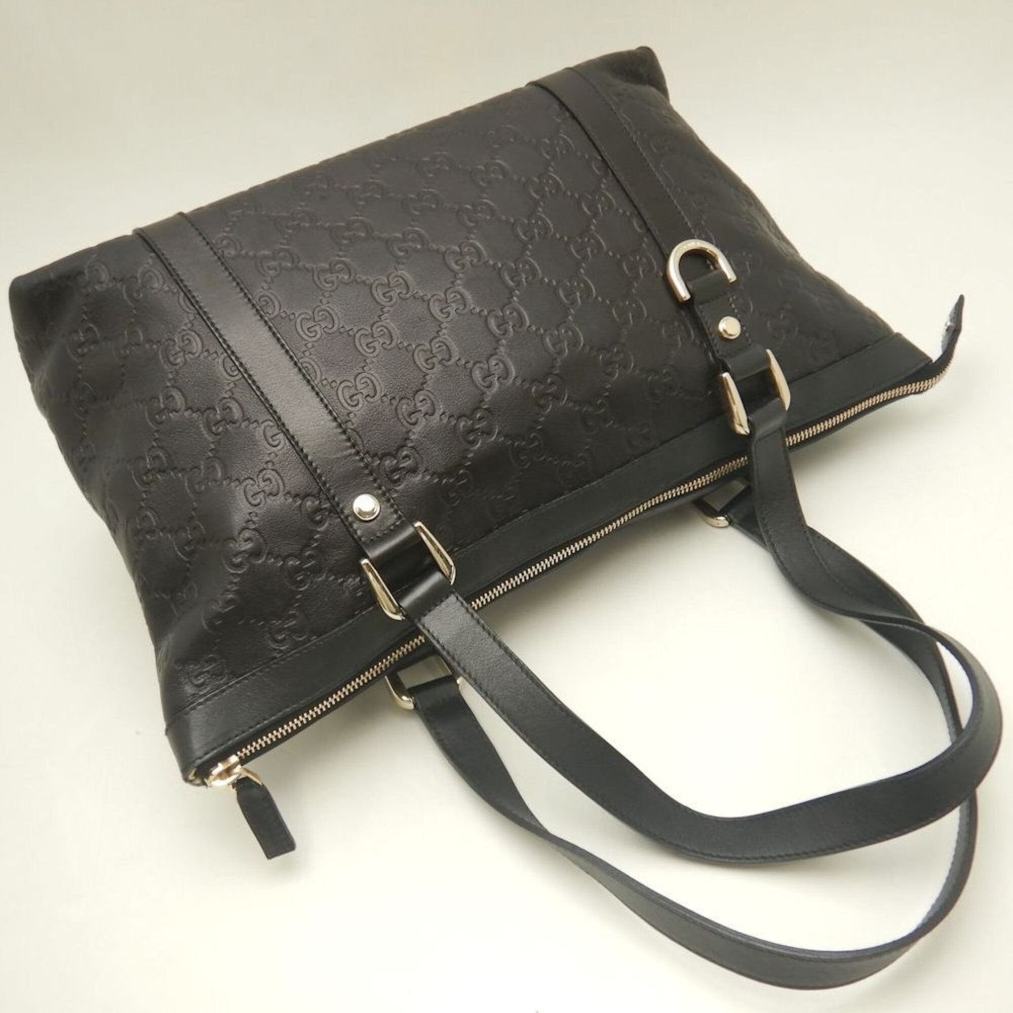 Gucci Black Leather Tote Bag (Pre-Owned)