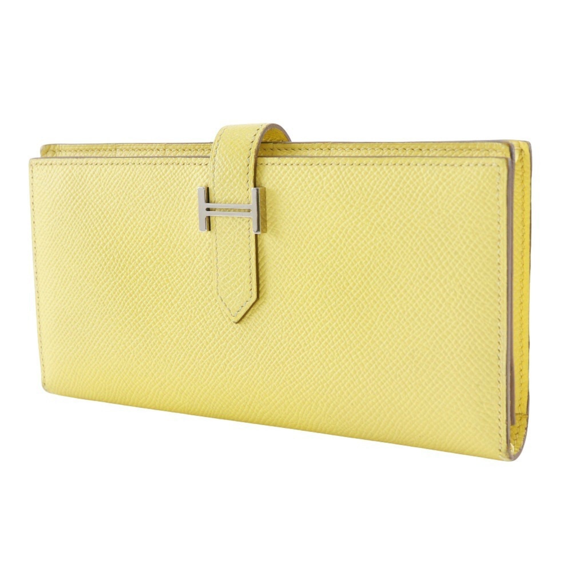 Hermes Yellow Epsom Leather Long Wallet (Bi-Fold) (Pre-Owned)
