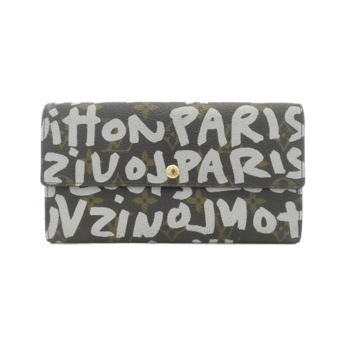 Louis Vuitton Silver Marron Coated Canvas Long Wallet (Bi-Fold) (Pre-Owned)