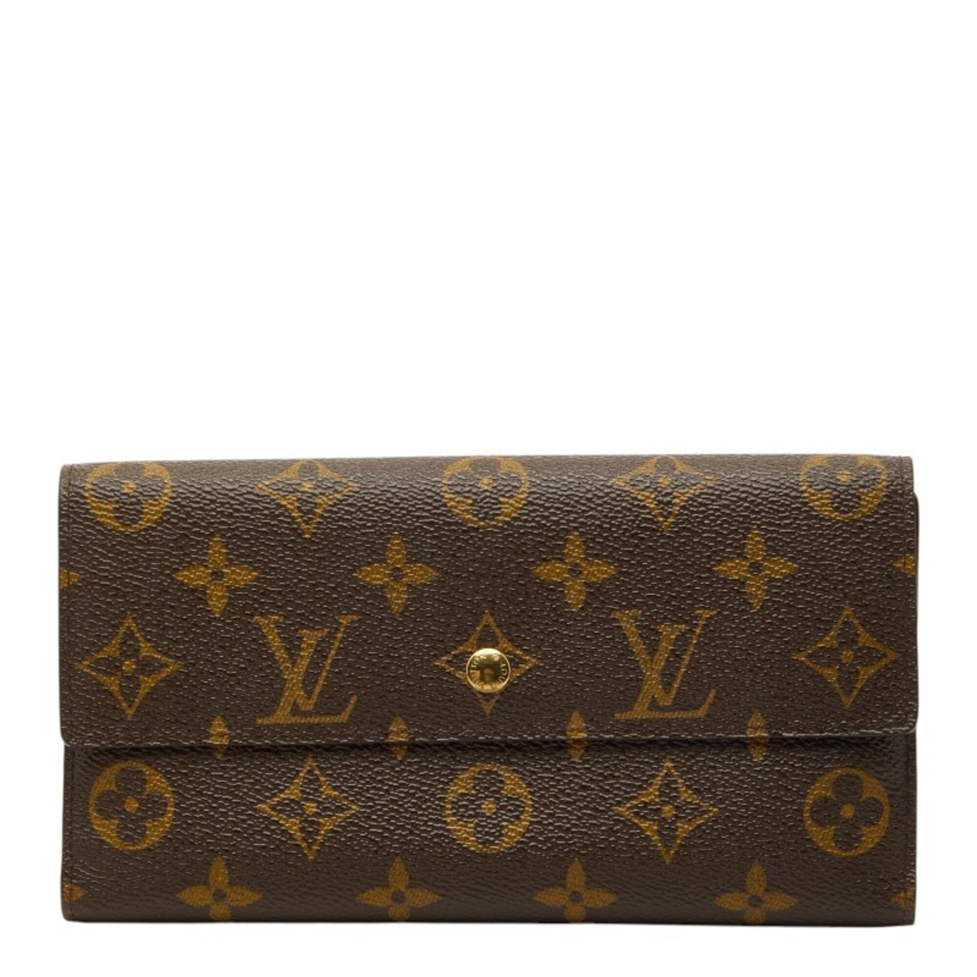 Louis Vuitton Brown Pvc Leather Long Wallet (Bi-Fold) (Pre-Owned)