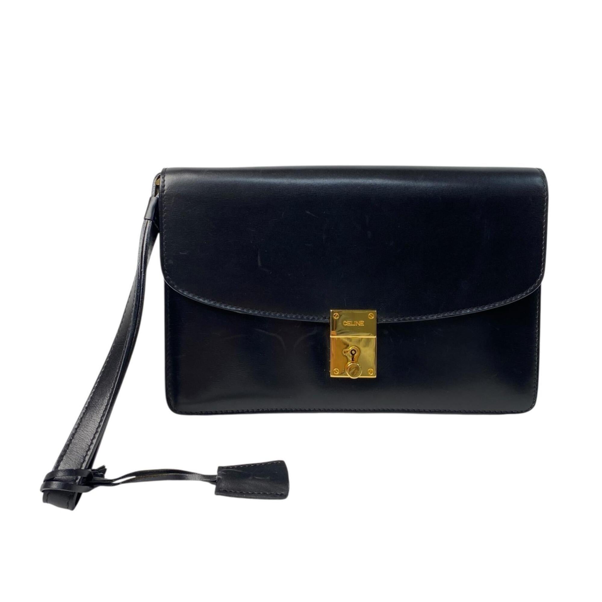 Celine Black Leather Clutch Bag (Pre-Owned)