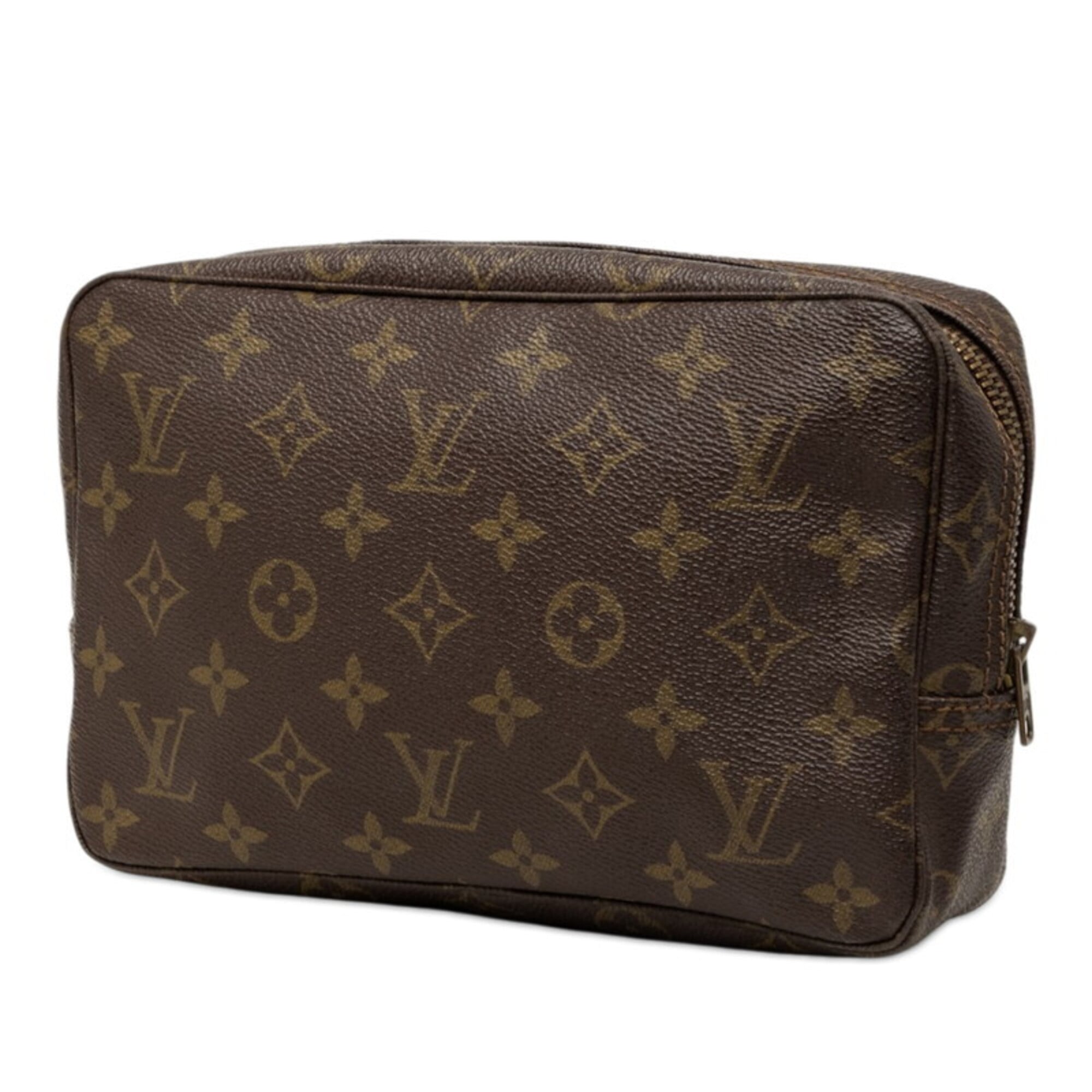 Louis Vuitton Brown Pvc Leather Clutch Bag Handbag Pouch (Pre-Owned)