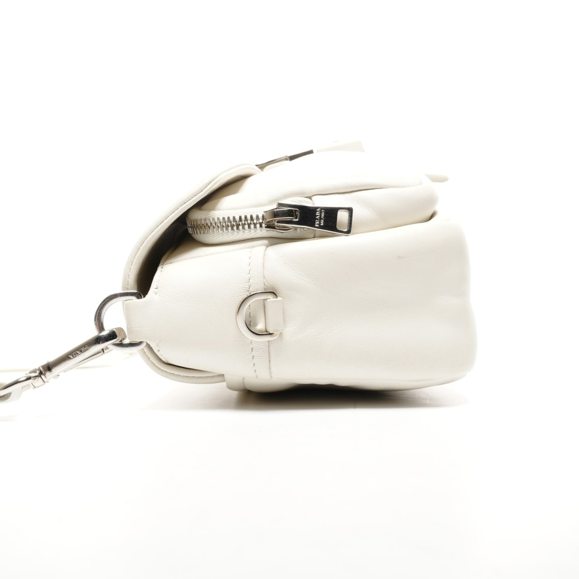 Prada White Nappa Leather Shoulder Bag (Pre-Owned)