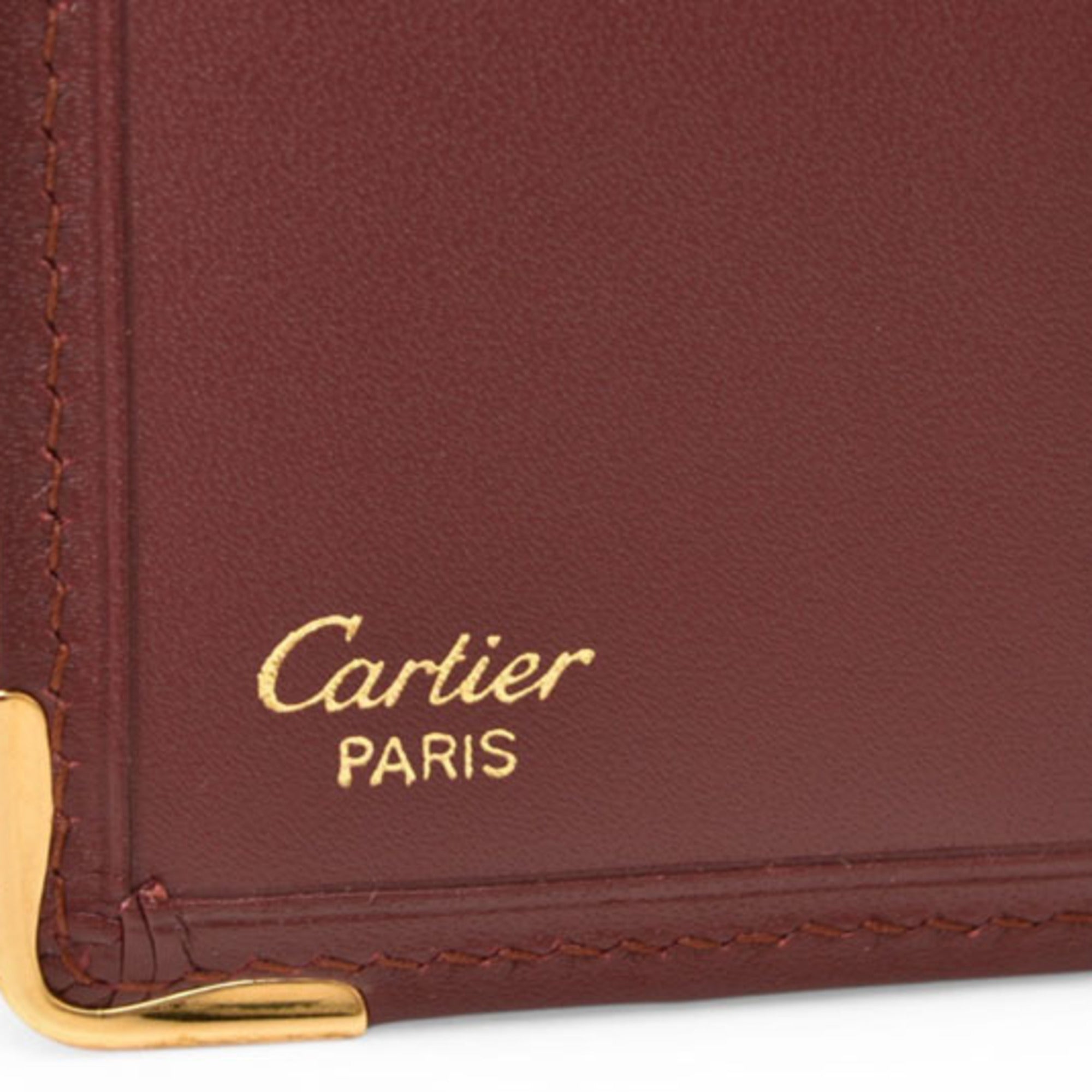 Cartier Bordeaux Leather Wallet (Bi-Fold) (Pre-Owned)