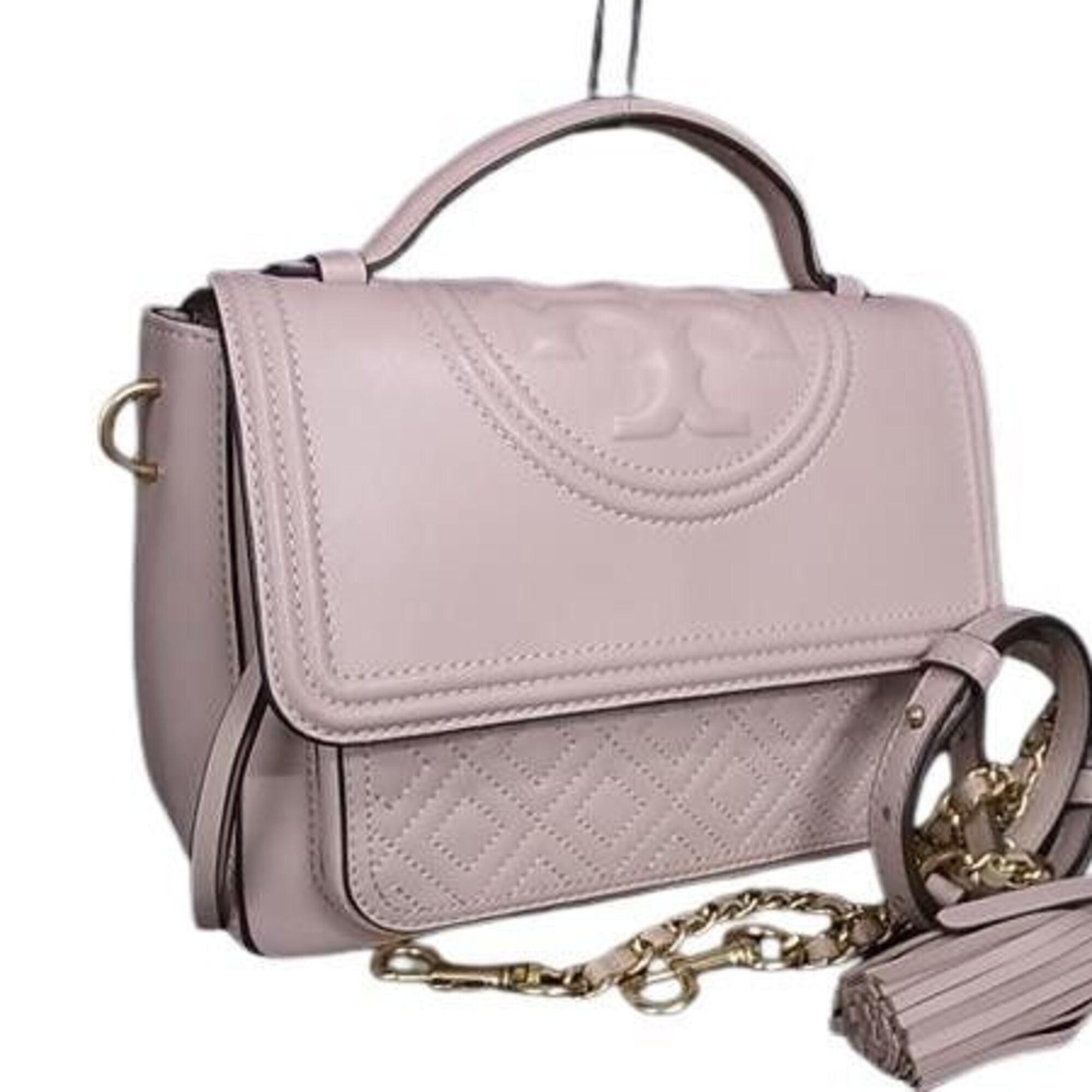 Tory Burch Pink Leather Handbag Shoulder Bag (Pre-Owned)