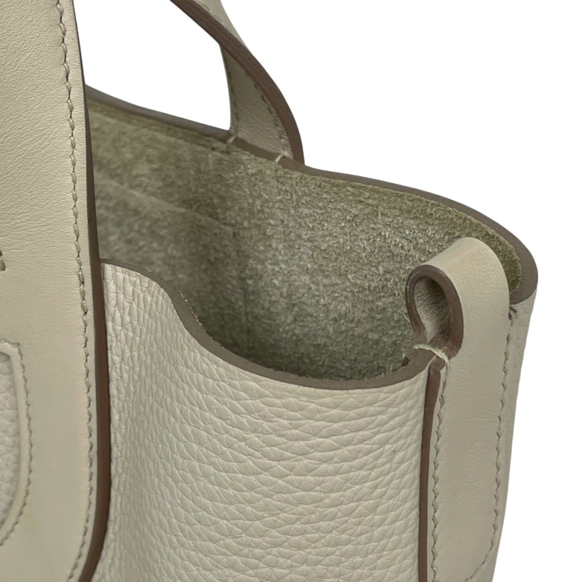 Hermes Ivory Taurillon Clemence Leather Handbag (Pre-Owned)