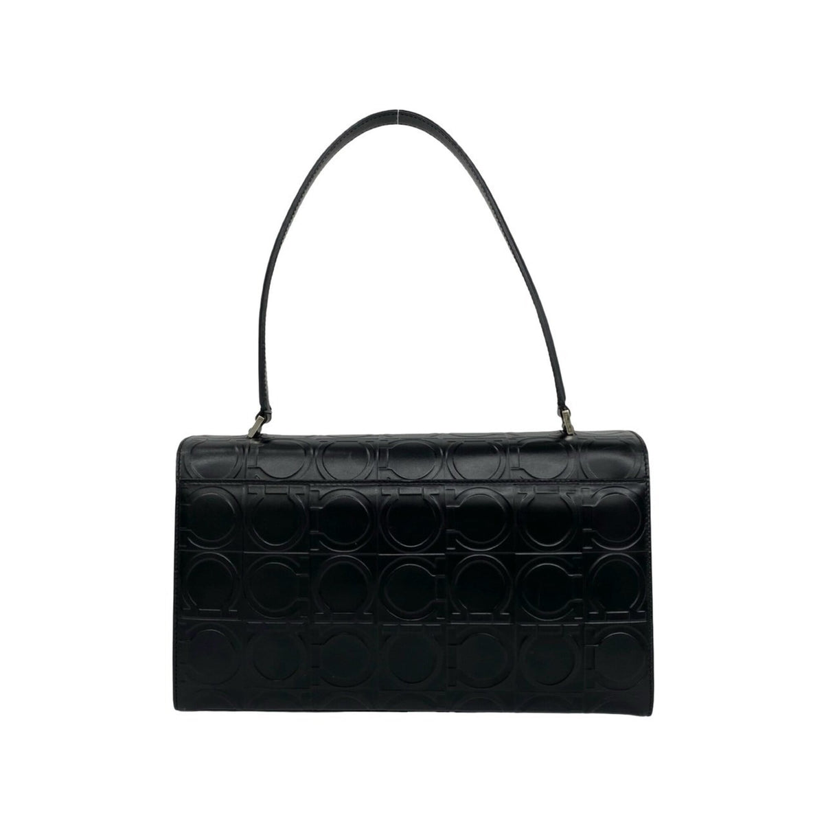 Salvatore Ferragamo Black Leather Handbag Shoulder Bag (Pre-Owned)