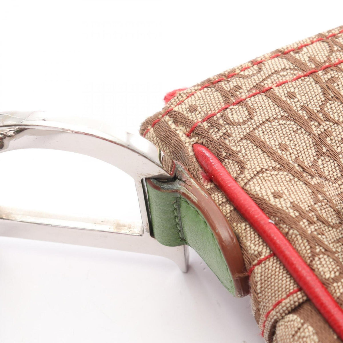 Christian Dior Beige Multi-Color Canvas Leather Handbag Shoulder Bag (Pre-Owned)