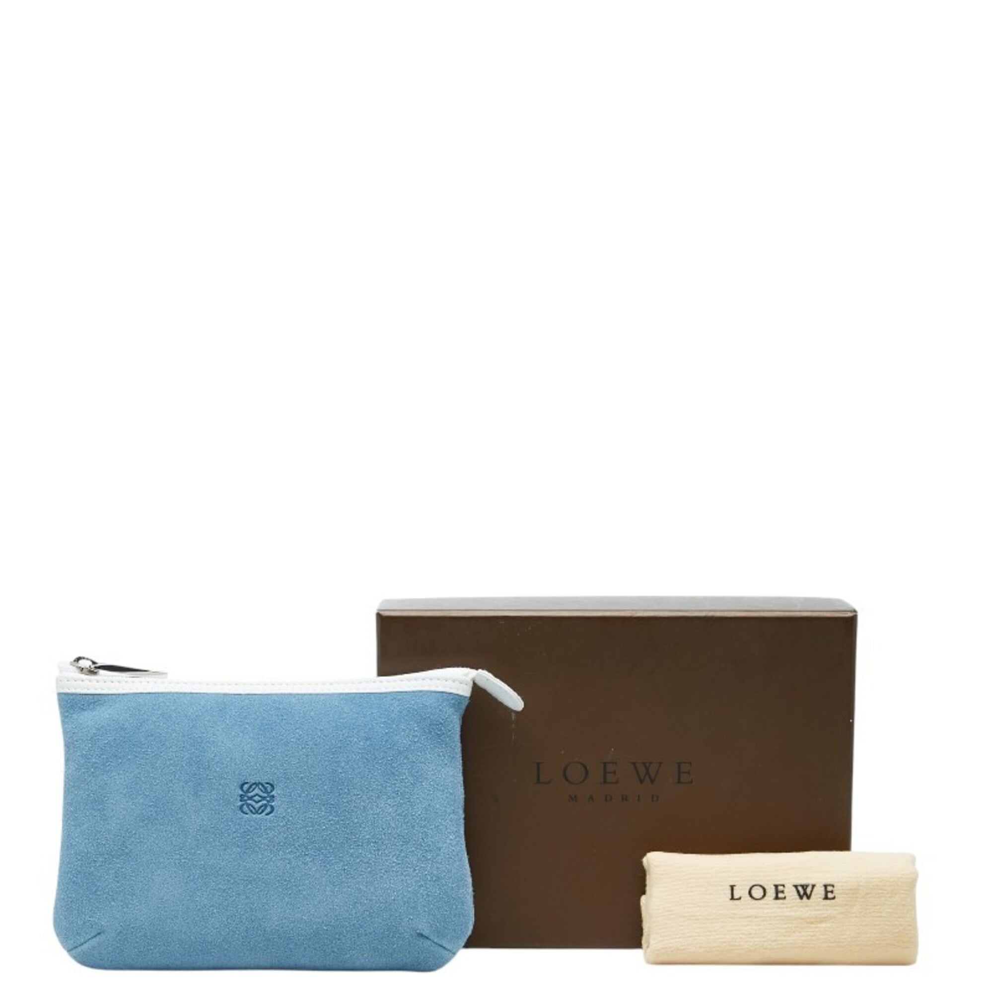 Loewe Blue Suede Handbag Pouch (Pre-Owned)