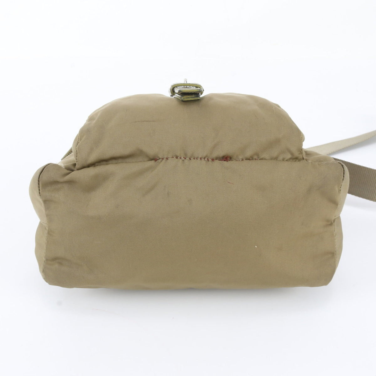 Prada Green Khaki Leather Nylon Messenger Bag Shoulder Bag (Pre-Owned)