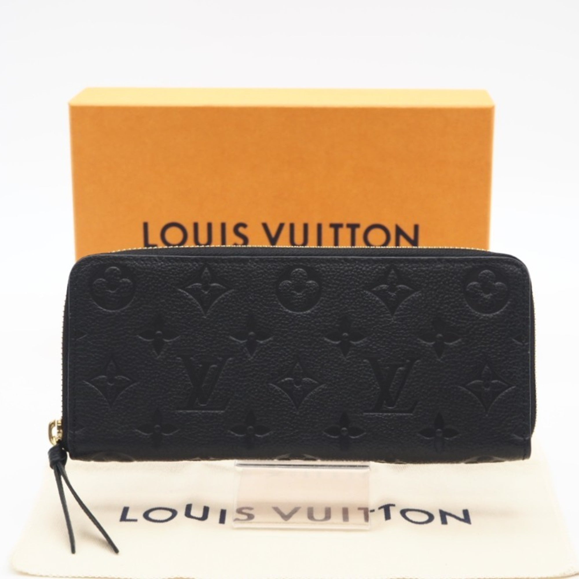 Louis Vuitton Empreinte Black Leather Long Wallet (Bi-Fold) (Pre-Owned)