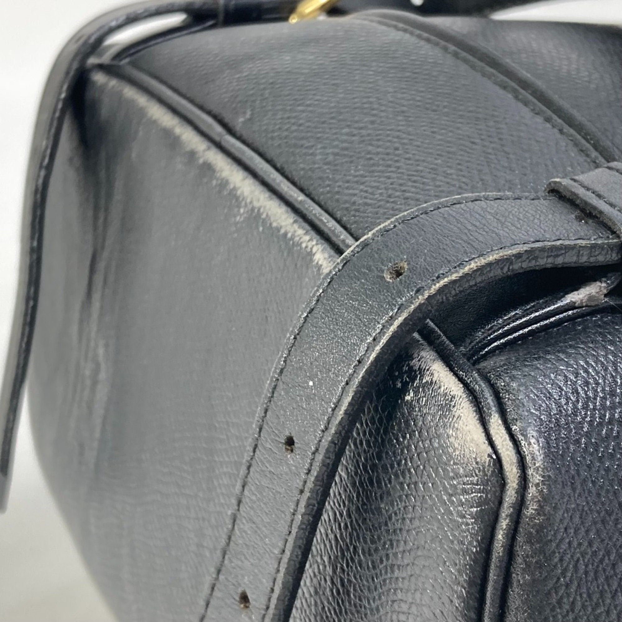 Versace Black Leather Backpack (Pre-Owned)