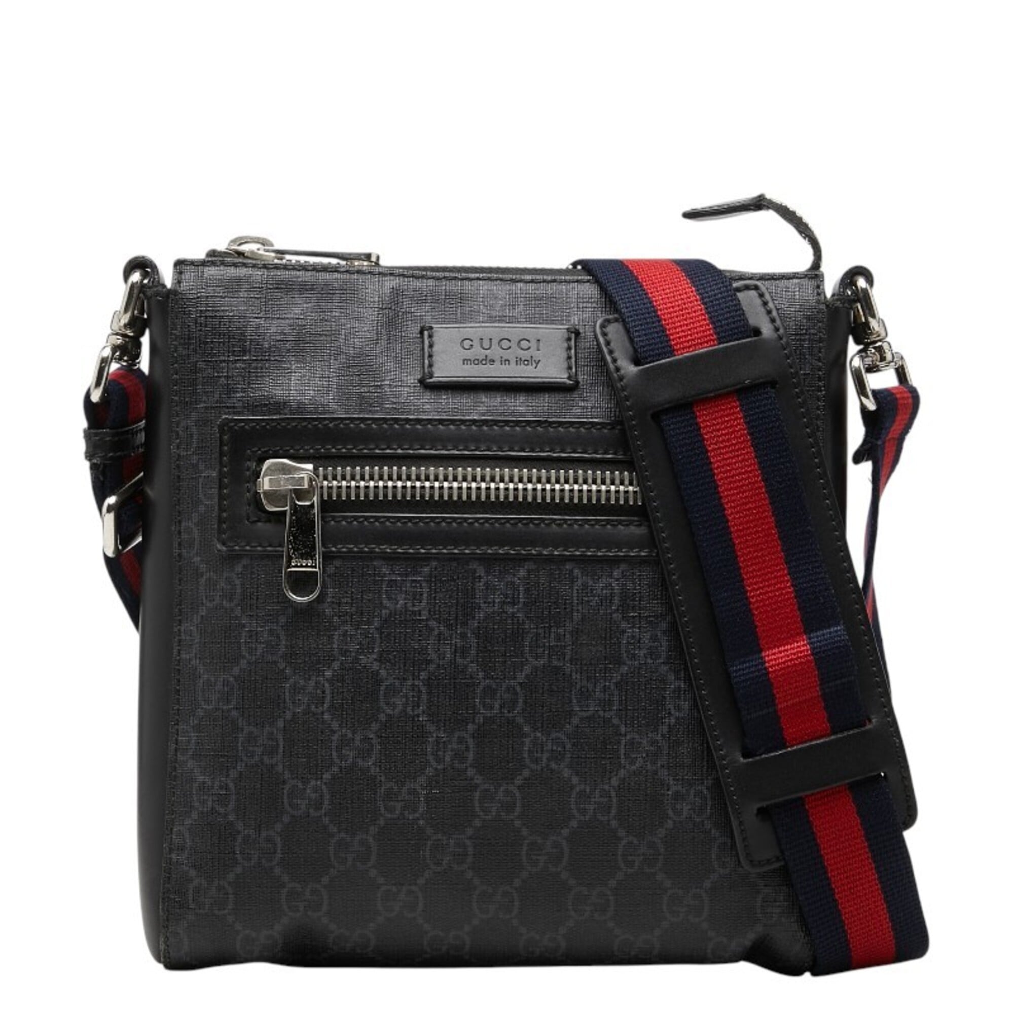 Gucci Sherry Line Black Pvc Leather Shoulder Bag (Pre-Owned)