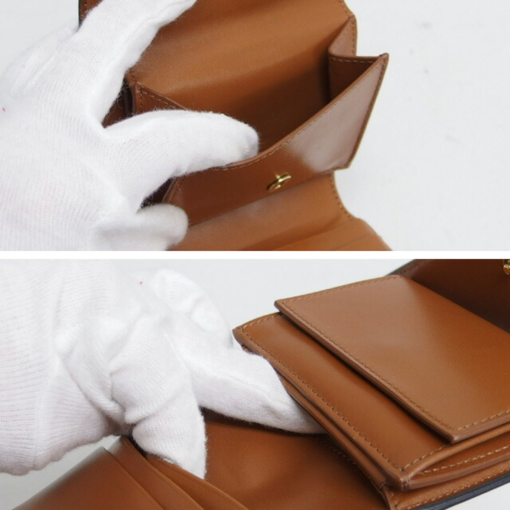 Celine Brown Dark Brown Coated Canvas Leather Wallet (Tri-Fold) (Pre-Owned)