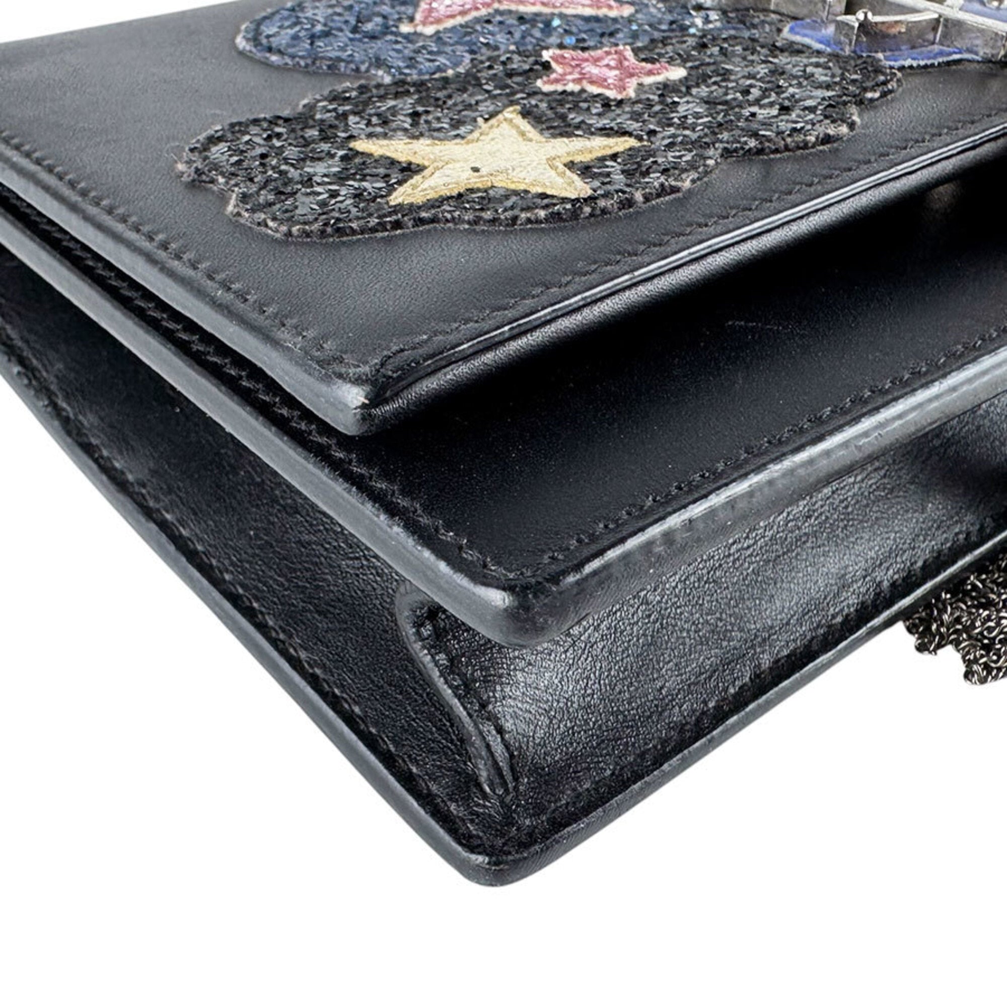 Saint Laurent Black Leather Shoulder Bag (Pre-Owned)