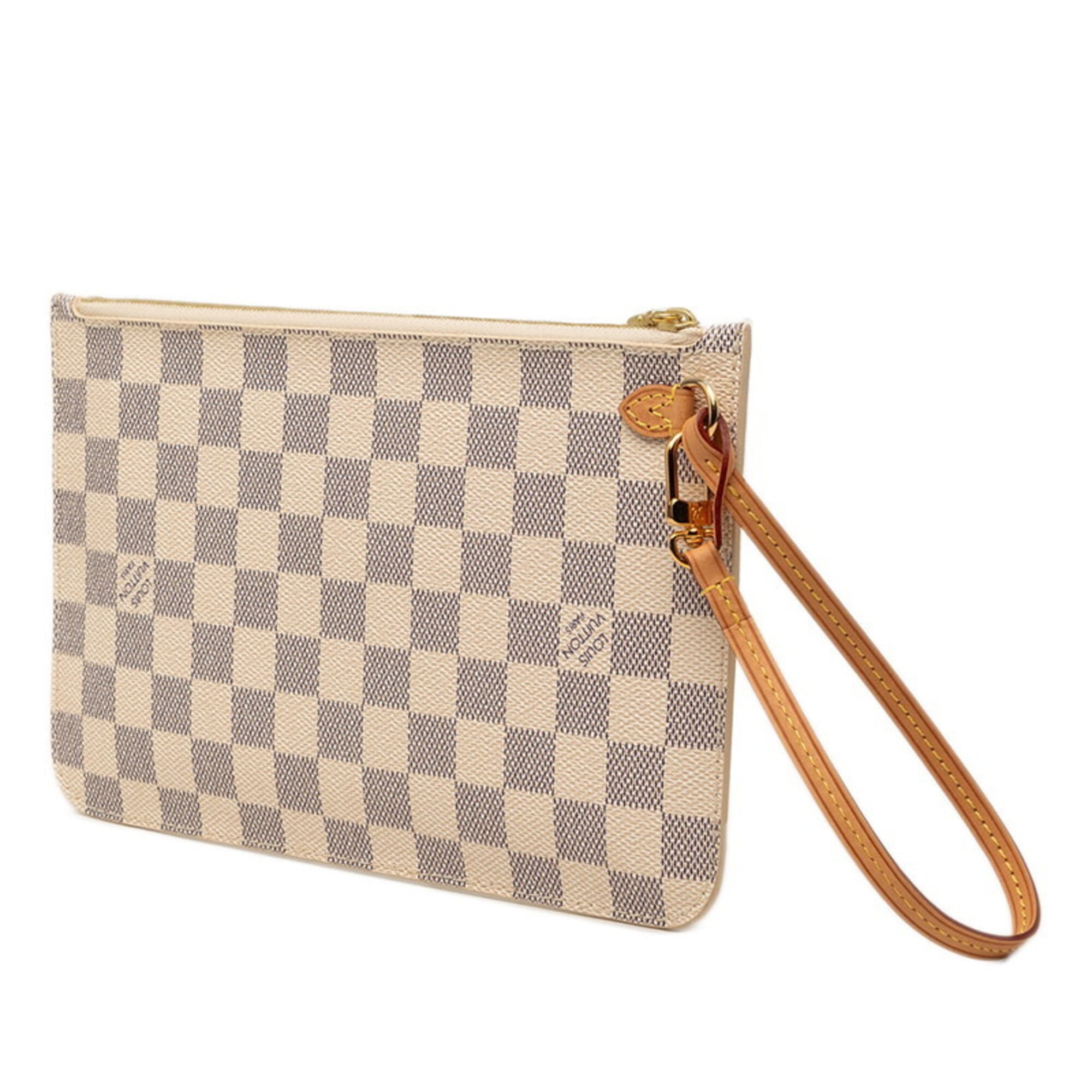 Louis Vuitton Damier Azur White Pvc Leather Handbag (Pre-Owned)