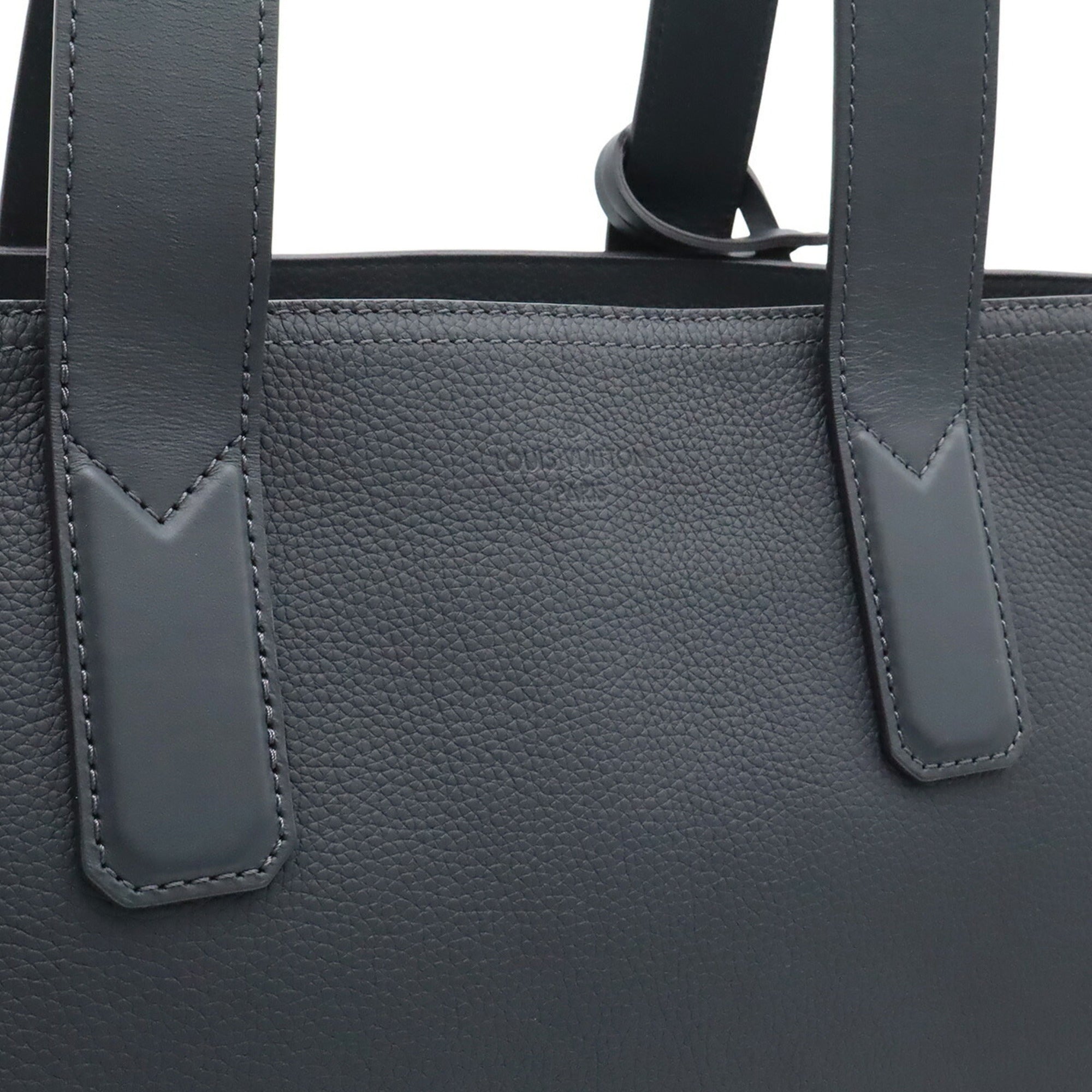 Louis Vuitton Blue Leather Shoulder Bag Tote Bag (Pre-Owned)
