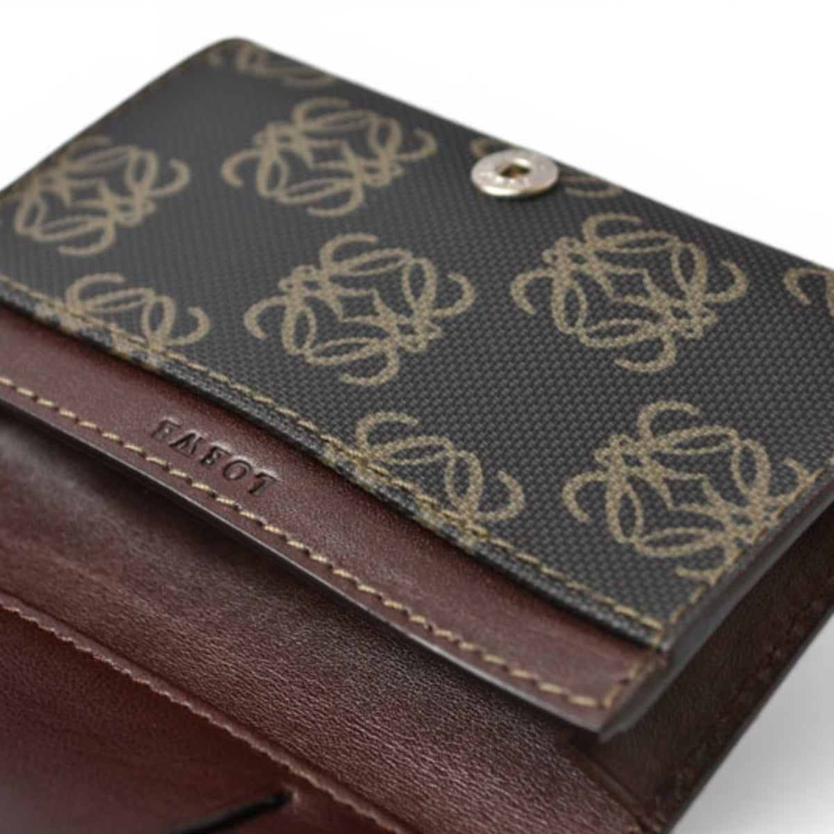 Loewe Brown Coated Canvas Coin Purse/Coin Case (Pre-Owned)