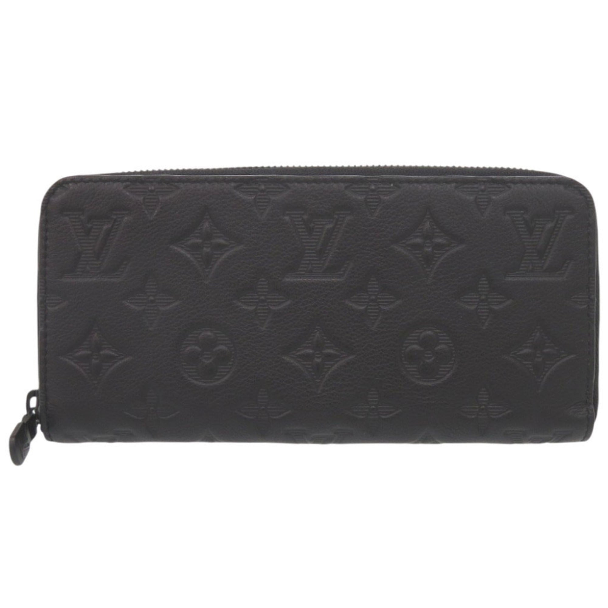 Louis Vuitton Black Monogram Shadow Leather Long Wallet (Bi-Fold) (Pre-Owned)