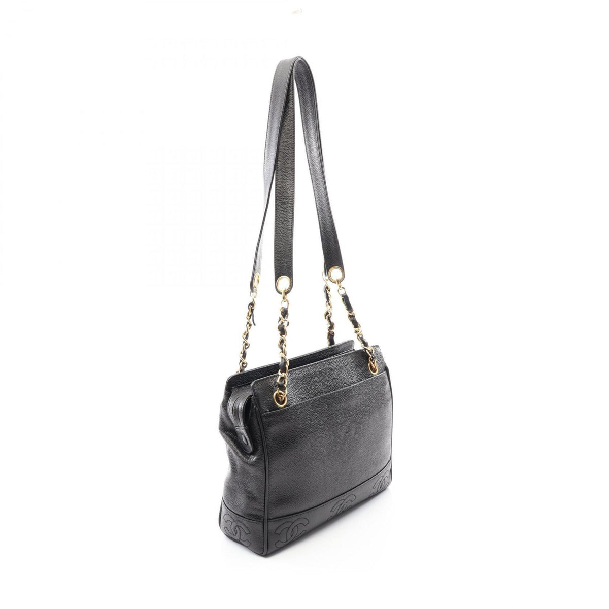 Chanel Black Grained Calfskin Handbag Tote Bag (Pre-Owned)