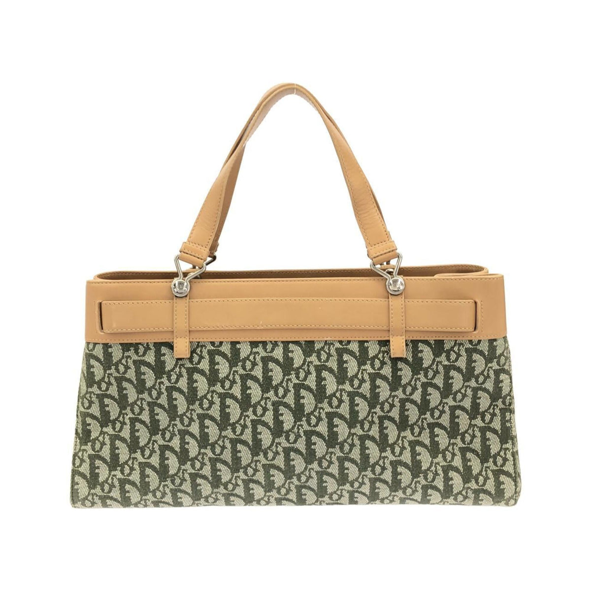 Christian Dior Green Canvas Leather Handbag (Pre-Owned)