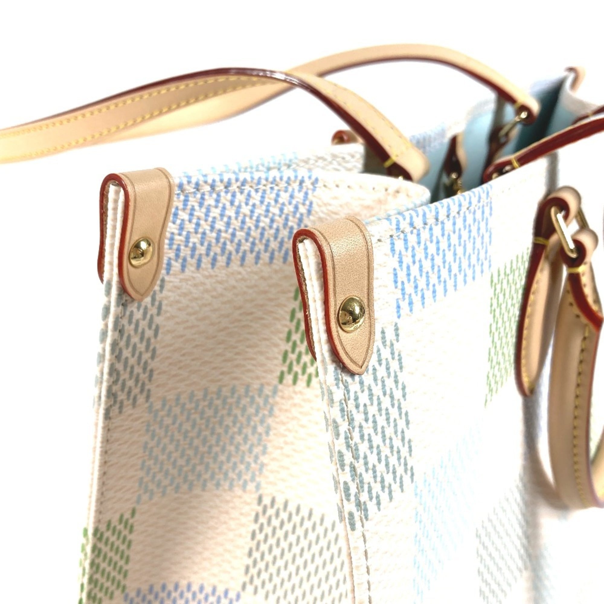 Louis Vuitton White Damier Canvas Handbag Shoulder Bag Tote Bag (Pre-Owned)